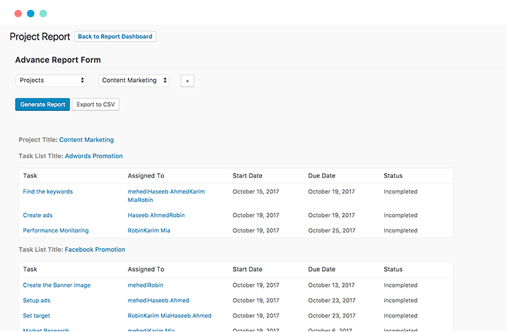 Reports with insights