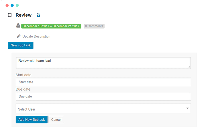 Sub Tasks
