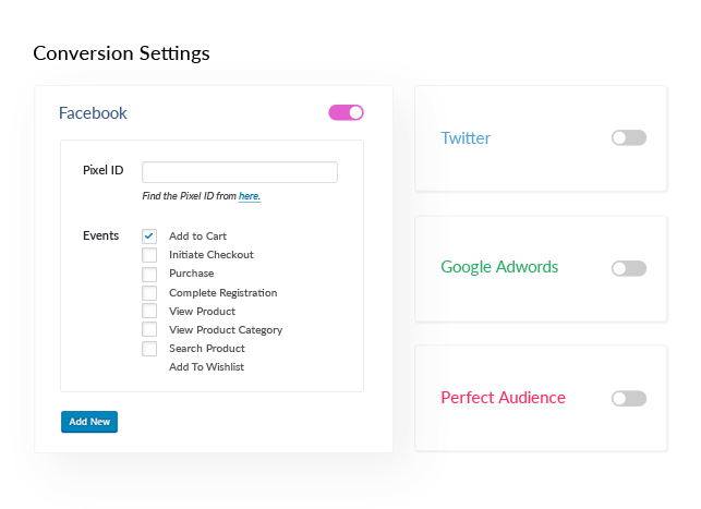WooCommerce Conversion Tracking Facebook settings